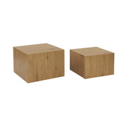 Set di 2 tavolini quadrati effetto frassino, marrone naturale