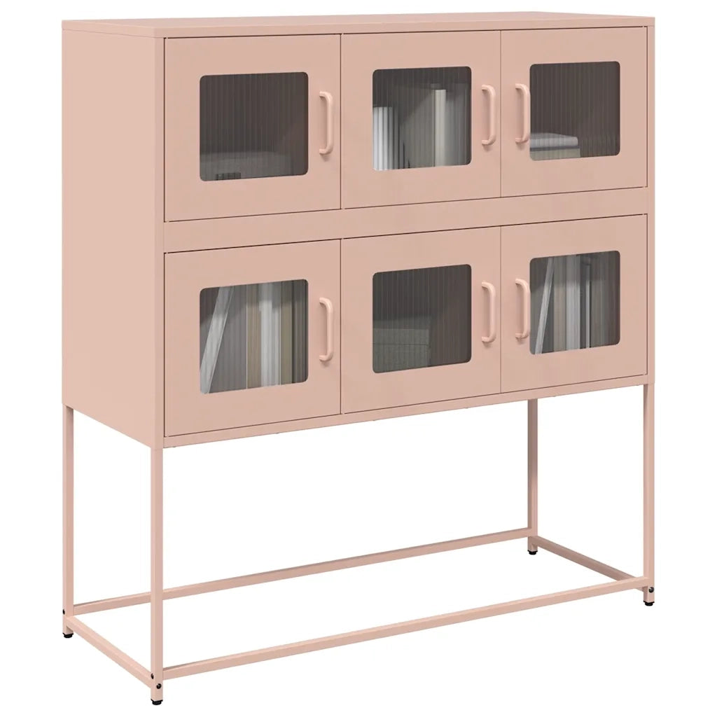 Credenza Rosa 100,5x39x107 cm in Acciaio Laminato a Freddo 853423