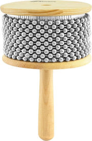 Strumento a percussione a forma di cono con manico di legno e testa di metallo