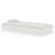 Letto singolo | Letto per adulti | Giroletto Bianco in Legno Massello 90x190 cm Single