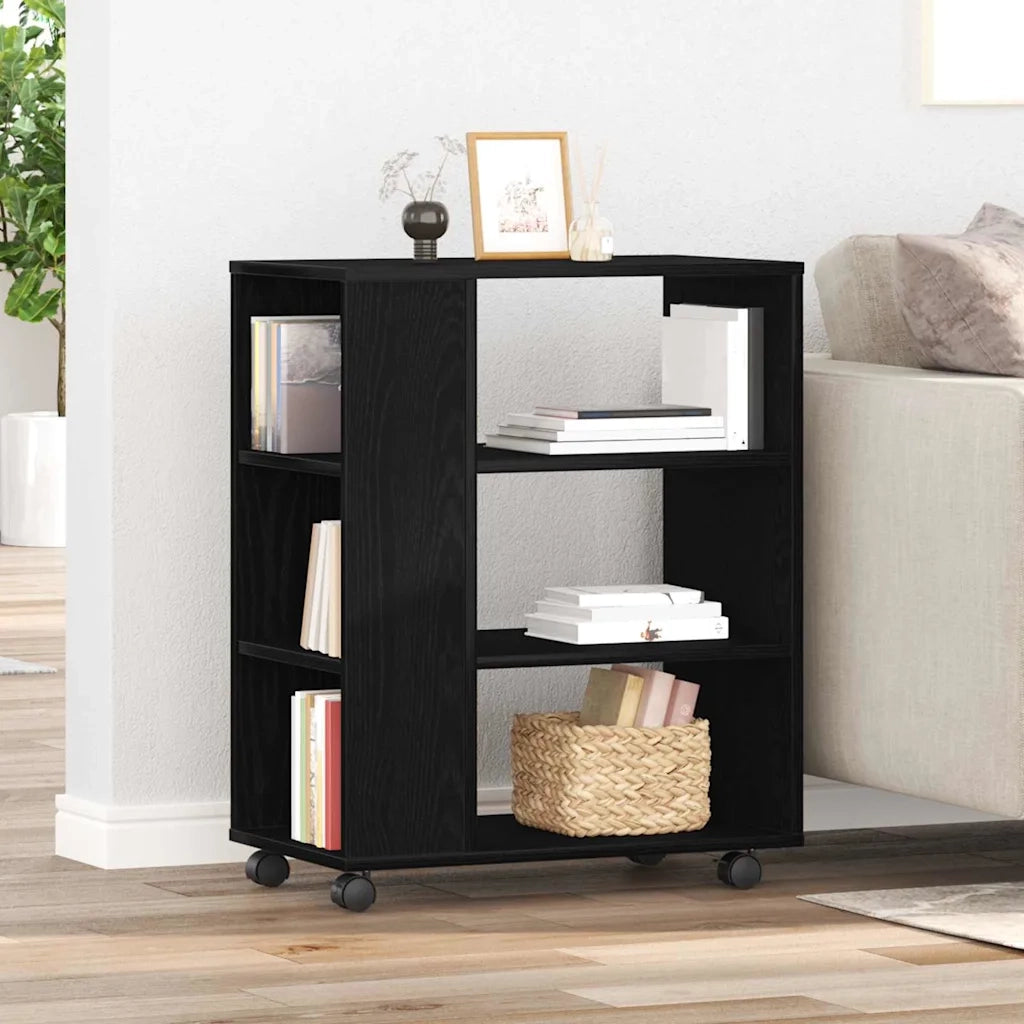 Armadio con ruota Rovere Nero 60 x 35 x 75 cm Legno multistrato 862671