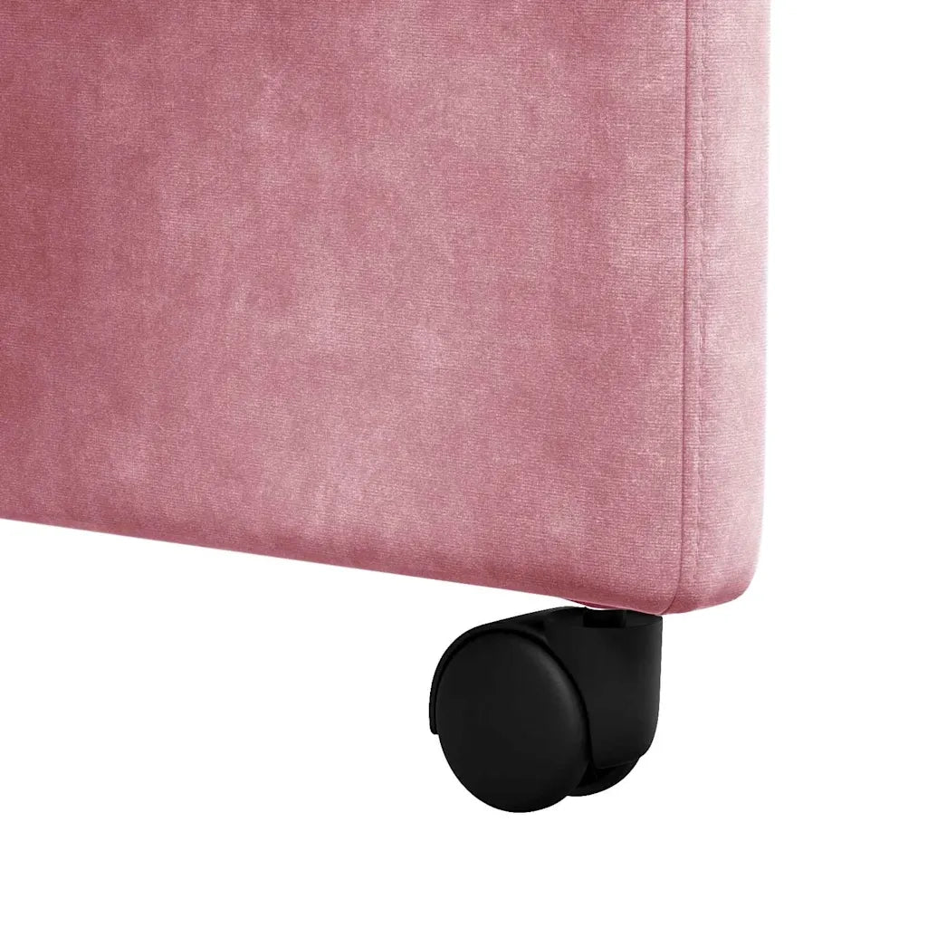 Sedie da Pranzo con Ruote 2 pcs Rosa 58 x 67 x 97 cm Velluto 42017869