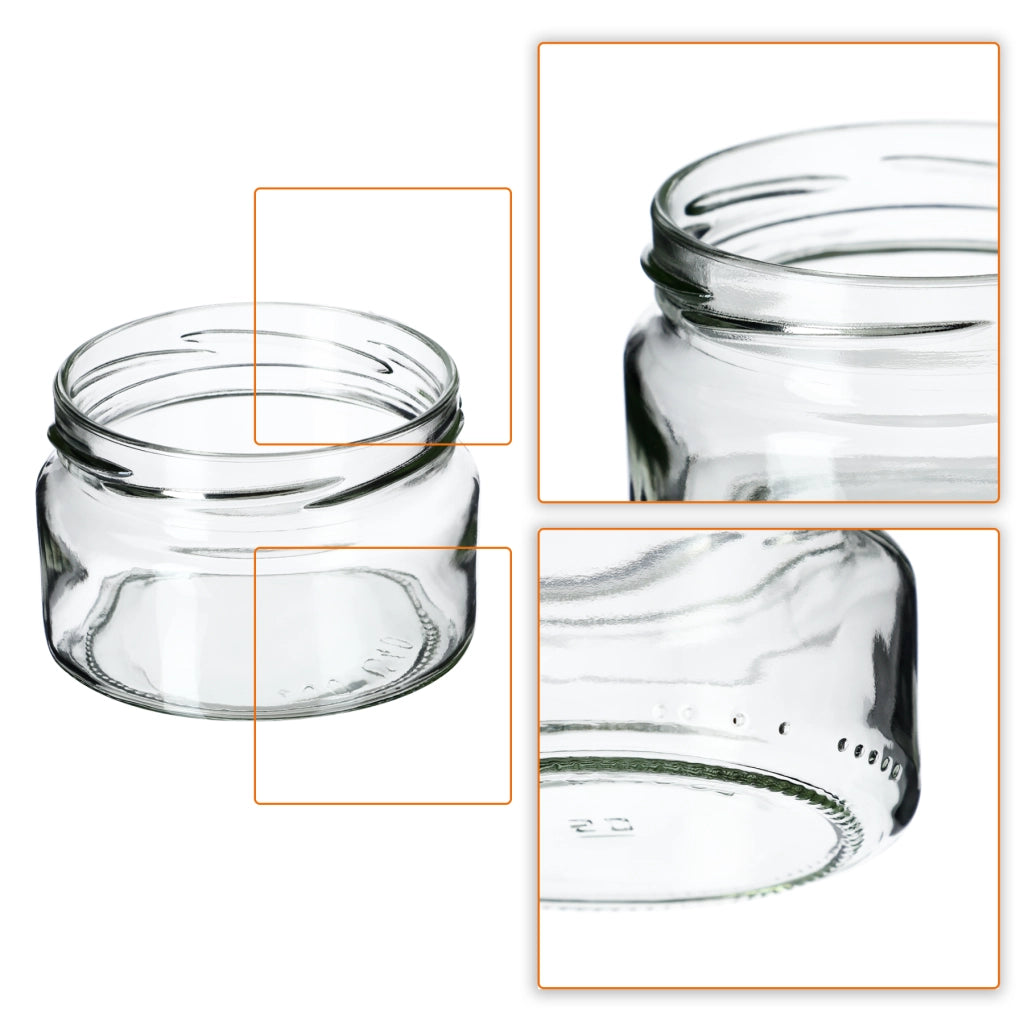 KADAX Barattoli per conserve Denia 250ml 10 pezzi 82mm + coperchio "Funghi polacchi"