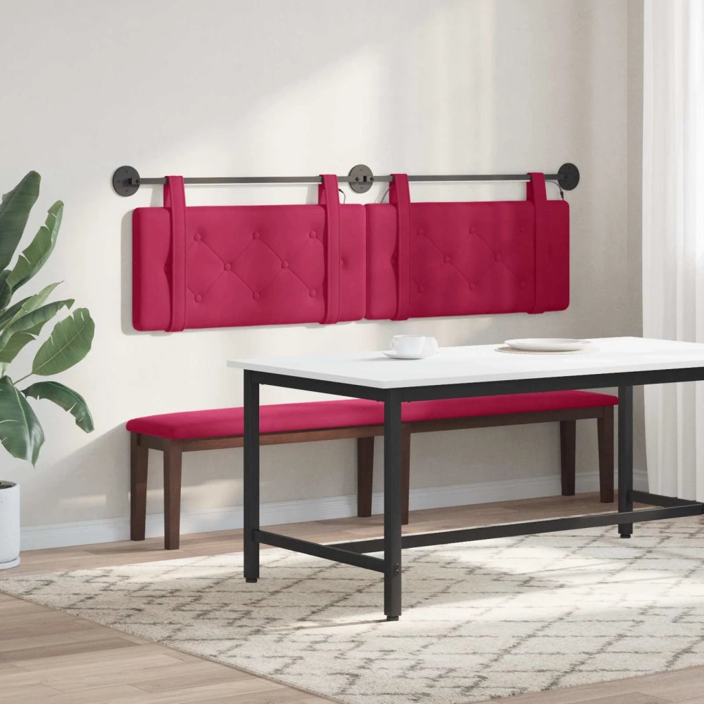 Testiera sospesa Con luce LED Rosso Vino Velluto