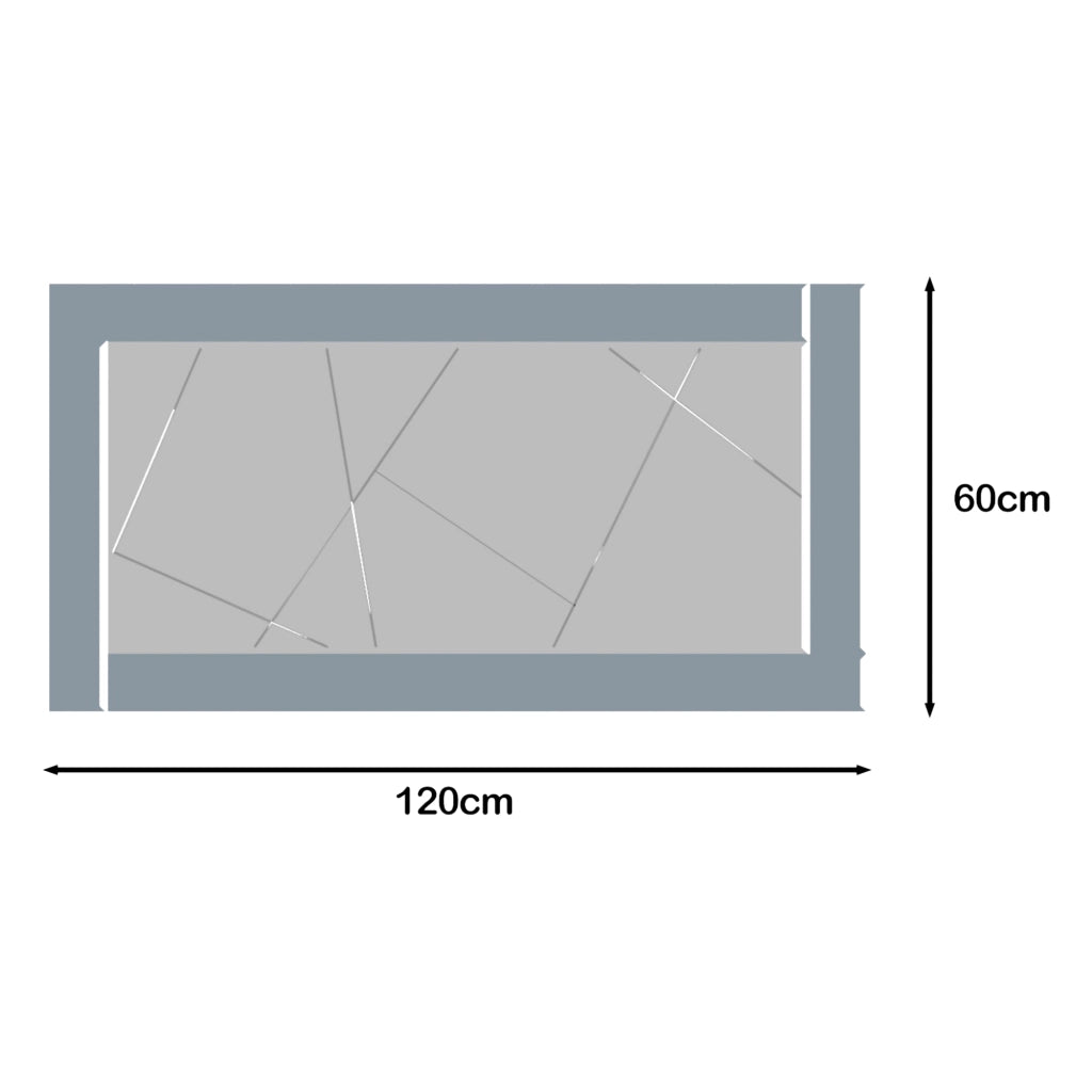 Ovaro, Specchio Dettagli Geometrici, 120x60h cm Bianco Fume