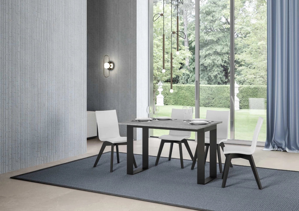 Tavolo Salvaspazio Allungabile 120/200x45/90x80/78 cm Tecno Double Cemento
