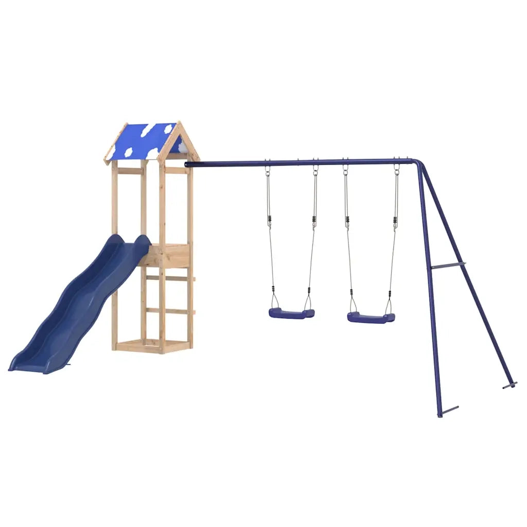 Set da Gioco da Esterno in Legno Massello di Pino
