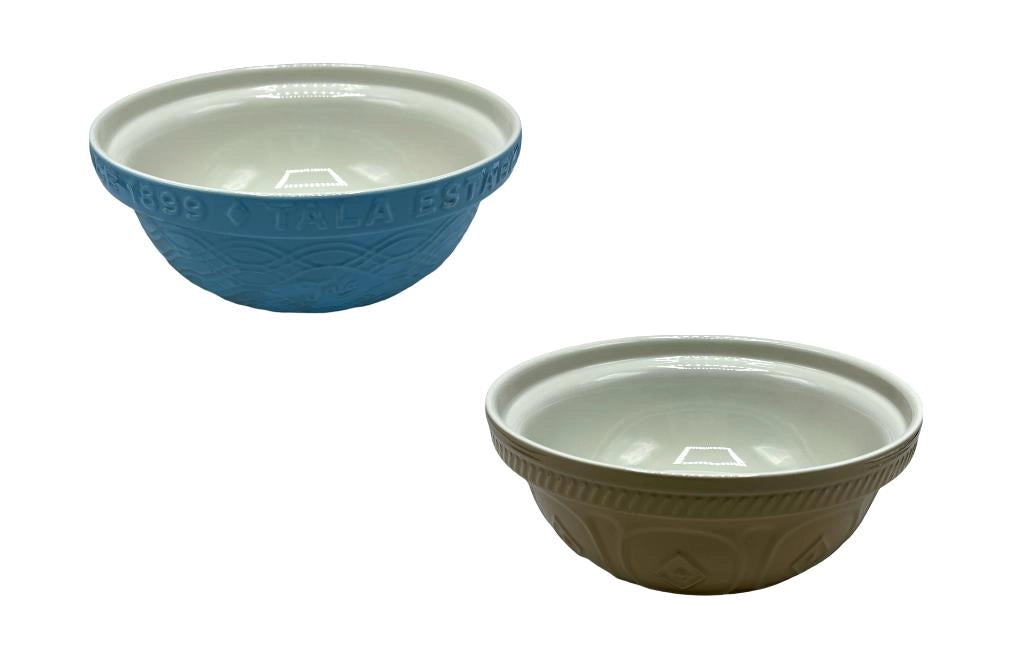 Insalatiera Ciotola in Ceramica Color con Intarsi 23 cm 2 Colori