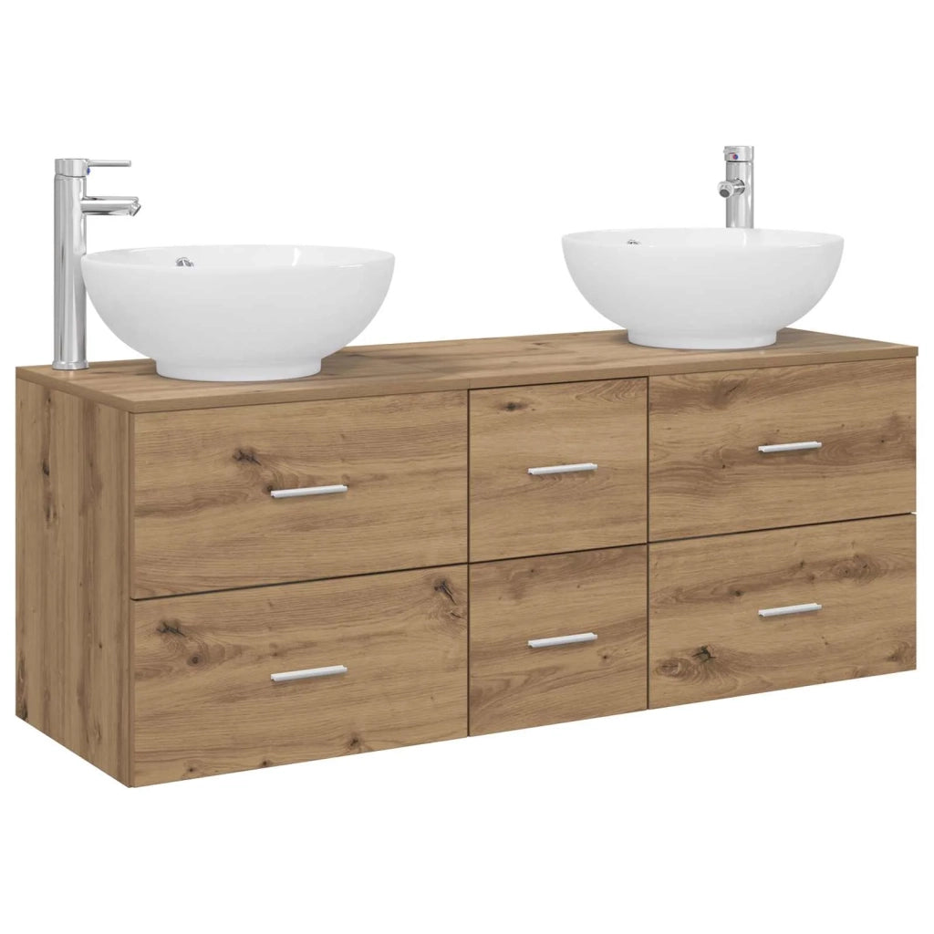 Set di mobili per il bagno 3 pz Rovere Artigianale 3405914