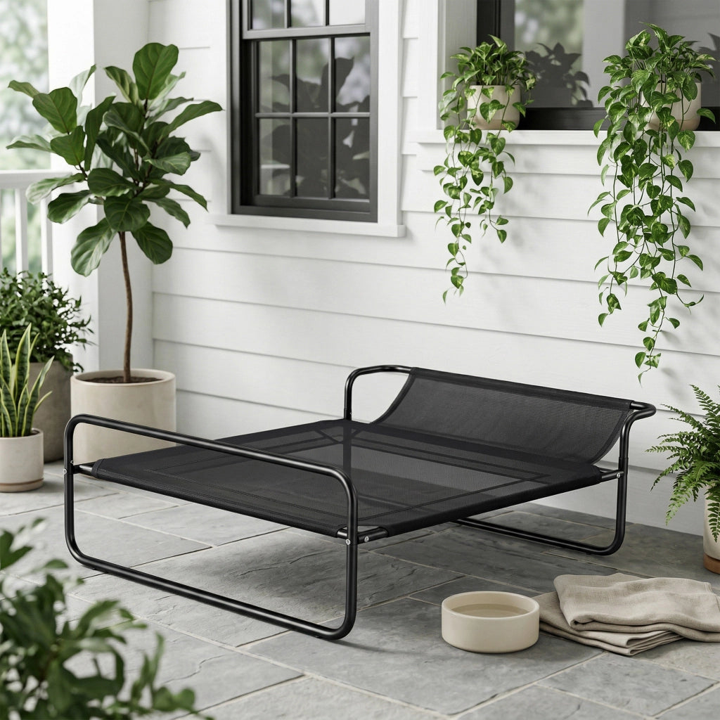 Letto per cani rialzato ¨C Zephmum ¨C Nero 91x69x29 cm