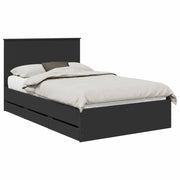 Letto matrimoniale | Letto per adulti | Struttura del letto Nero 120 x 190 cm Legno Ingegnerizzato