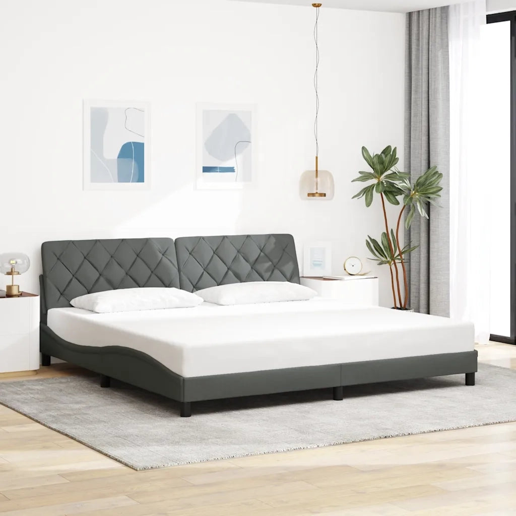 Giroletto senza Materasso Grigio Scuro 200x200 cm Tessuto