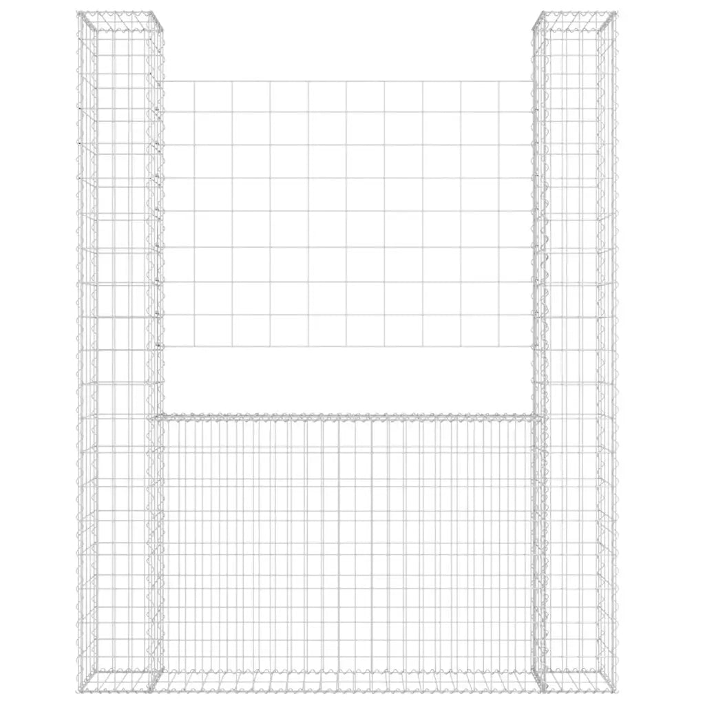Gabbione a U con 2 Pali in Ferro 140x20x200 cm cod mxl 10021