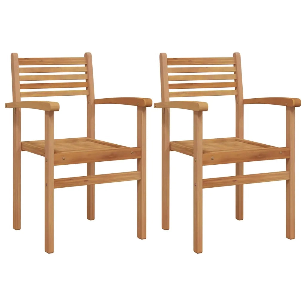 vidaXL Sedie impilabili da giardino 2 pcs Marrone 55.5 x 55.5 x 90 cm