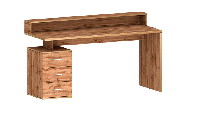 Scrivania 3 Cassetti e Ripiani a Giorno 160x60x90 cm New Selina Rovere Wotan