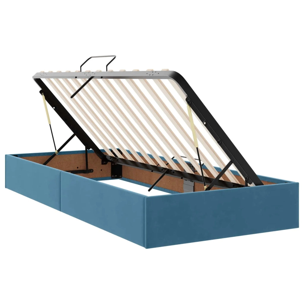 Letto con Contenitore Blu Scuro 90 x 200 cm Velluto 3458785
