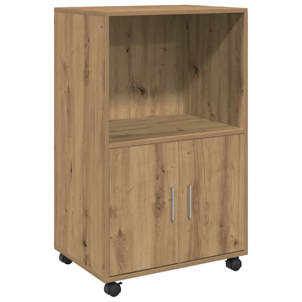 Armadietto con Ruote Rovere Artigianale 55x40x91 cm Truciolato 853190