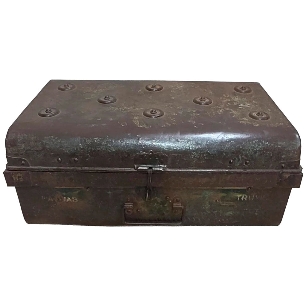 Valigia artigianale in metallo, 67x37x25h cm