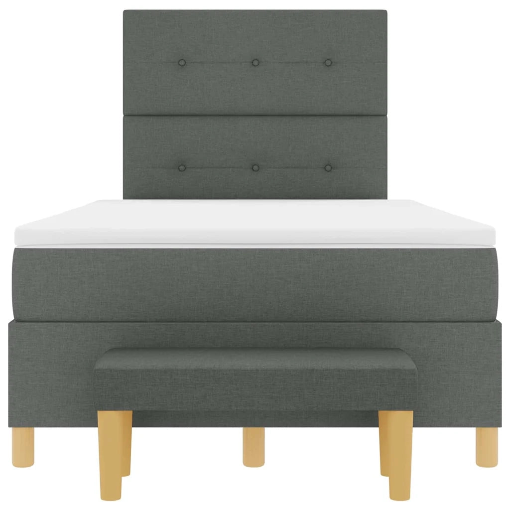 Letto a molle con materasso Grigio scuro 120 x 200 cm Tessuto 3344290