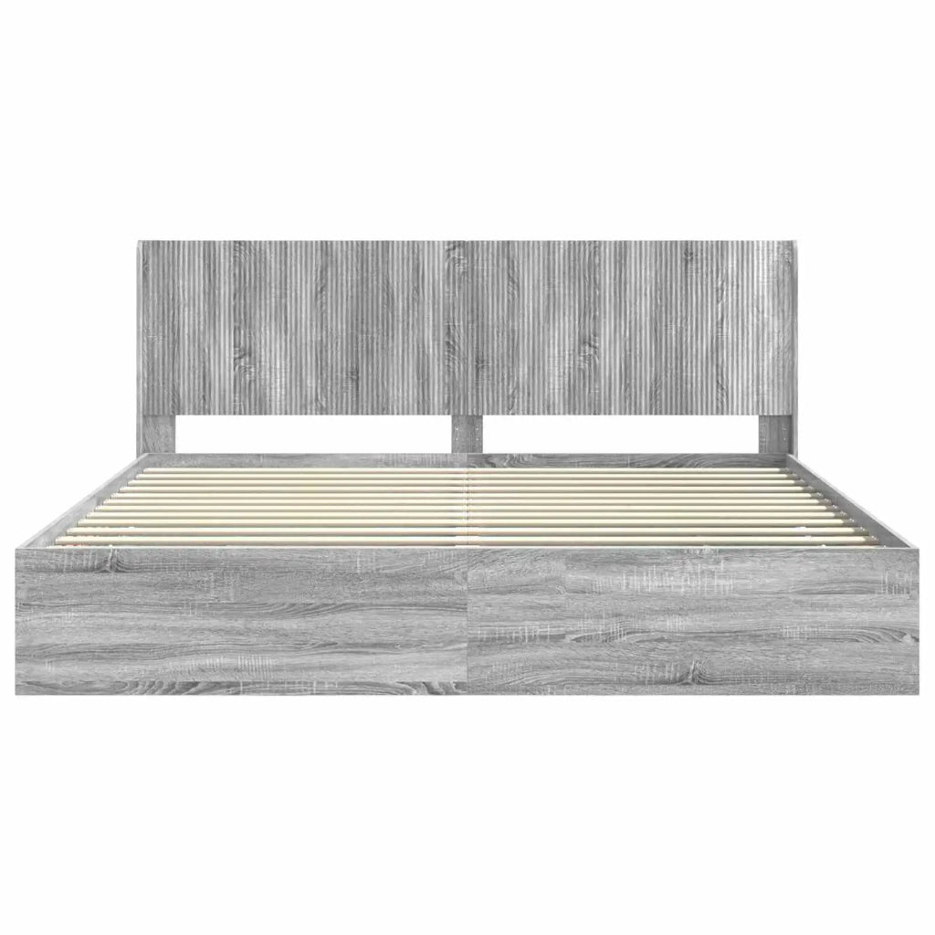 Struttura del letto con stoccaggio e testata Grigio Sonoma 3413922