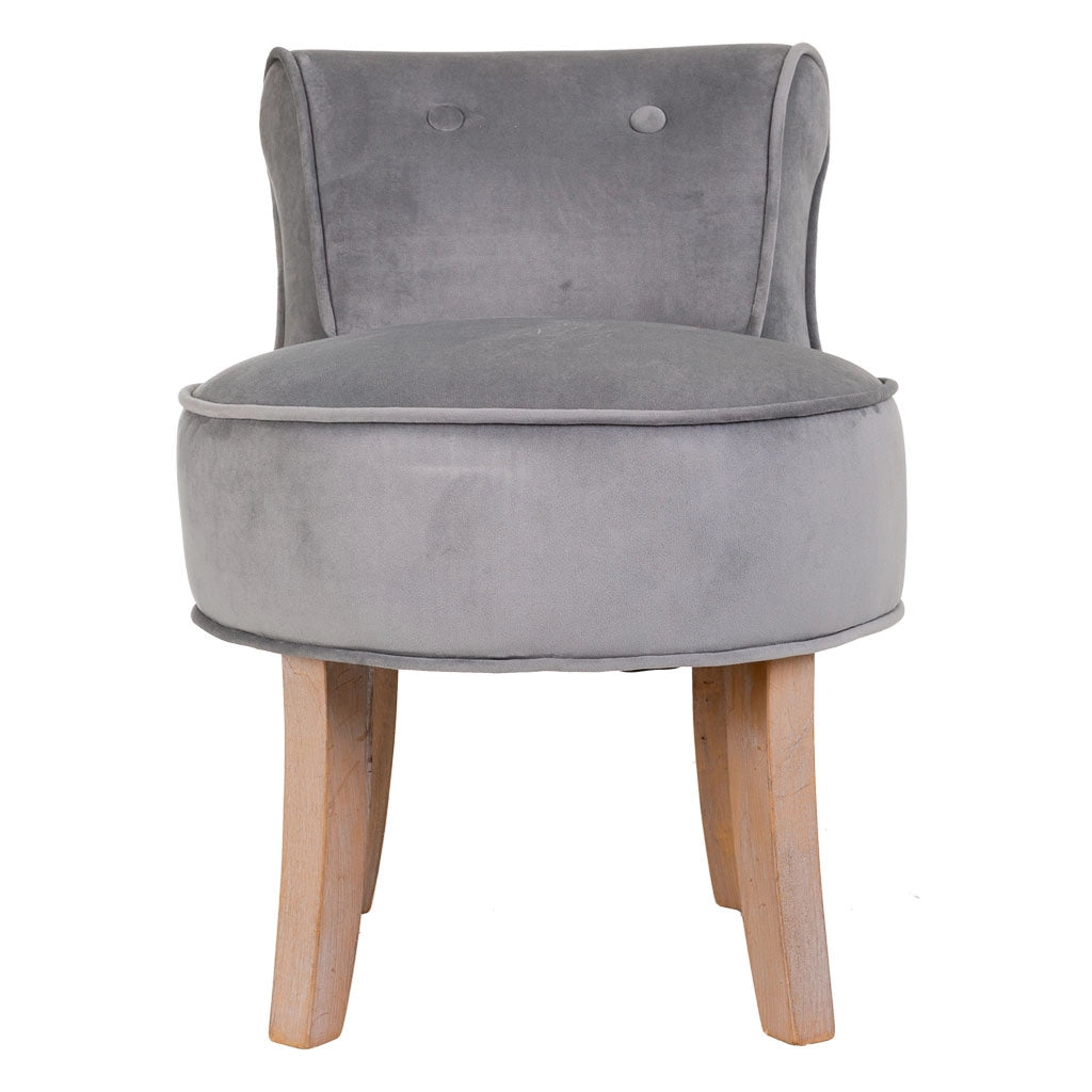 Sgabello imbottita in legno grigio 45x46x36/58h