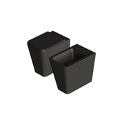 Coppia Di Sanitari Alice Ceramica Da Terra Filo Muro Senza Brida Nero Opaco "Hide Square"