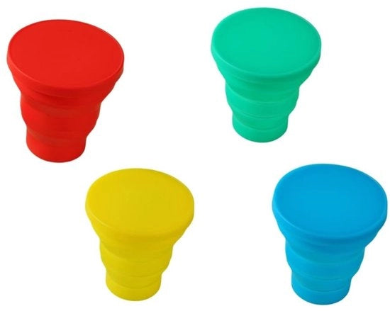 Set di 4 Bicchieri Collaudabili in Silicone - 170 ml - Bicchieri da Viaggio - Bicchieri Reutilizzabili - Sicuri per l'Alimentazione - Flessibili e Sostenibili