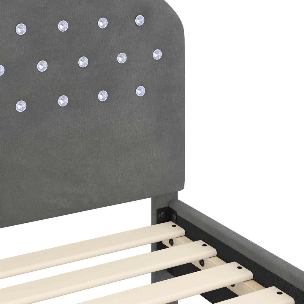 Struttura letto per bambini con testata Grigio scuro Velluto 42011100