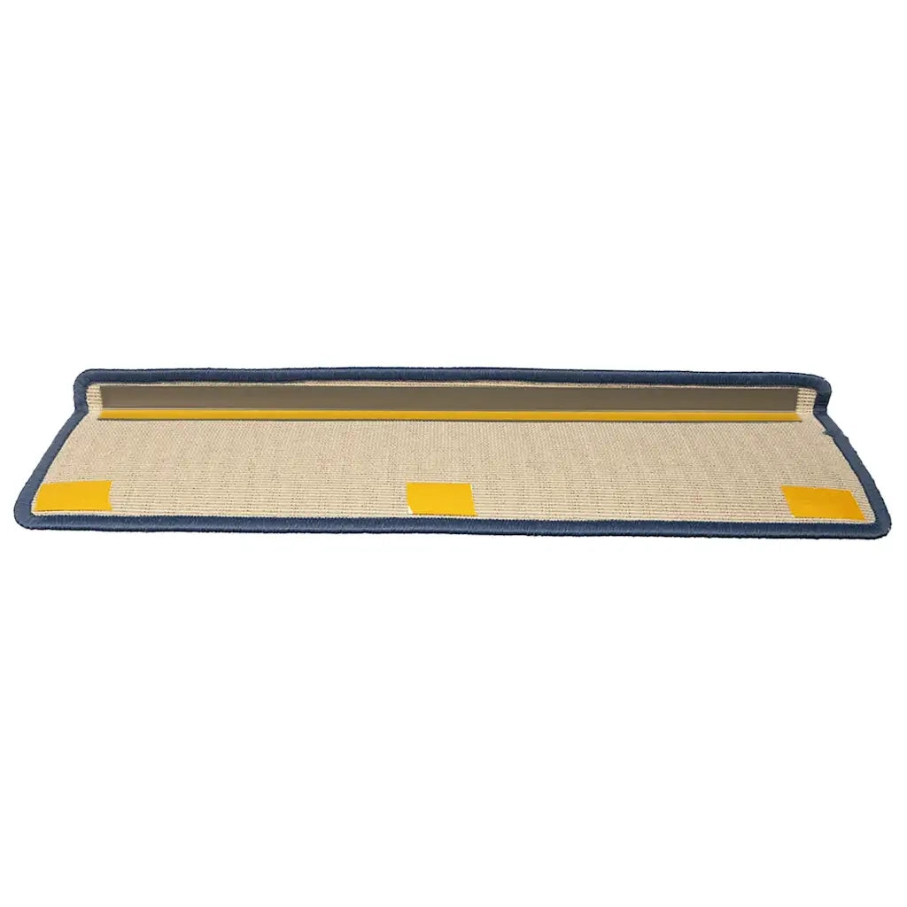 Tappetini per scale 30 pz 65x21x4 cm Grigio chiaro e blu con bordo rettangolare