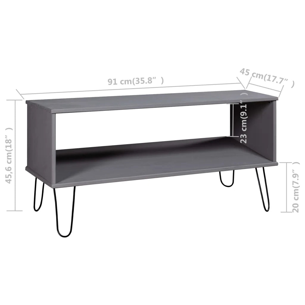Tavolino da Salotto New York Grigio in Legno Massello di Pino 321150