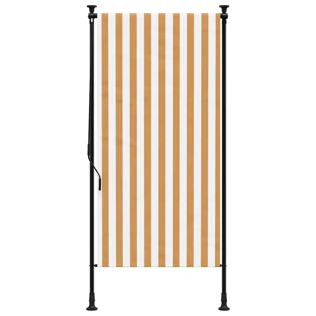Tenda a rullo | Tenda avvolgibile Esterno Arancio Bianca 100x270cm Tessuto Acciaio