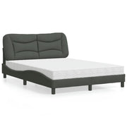 Letto con Materasso Hvar Grigio Scuro 140x200cm Tessuto
