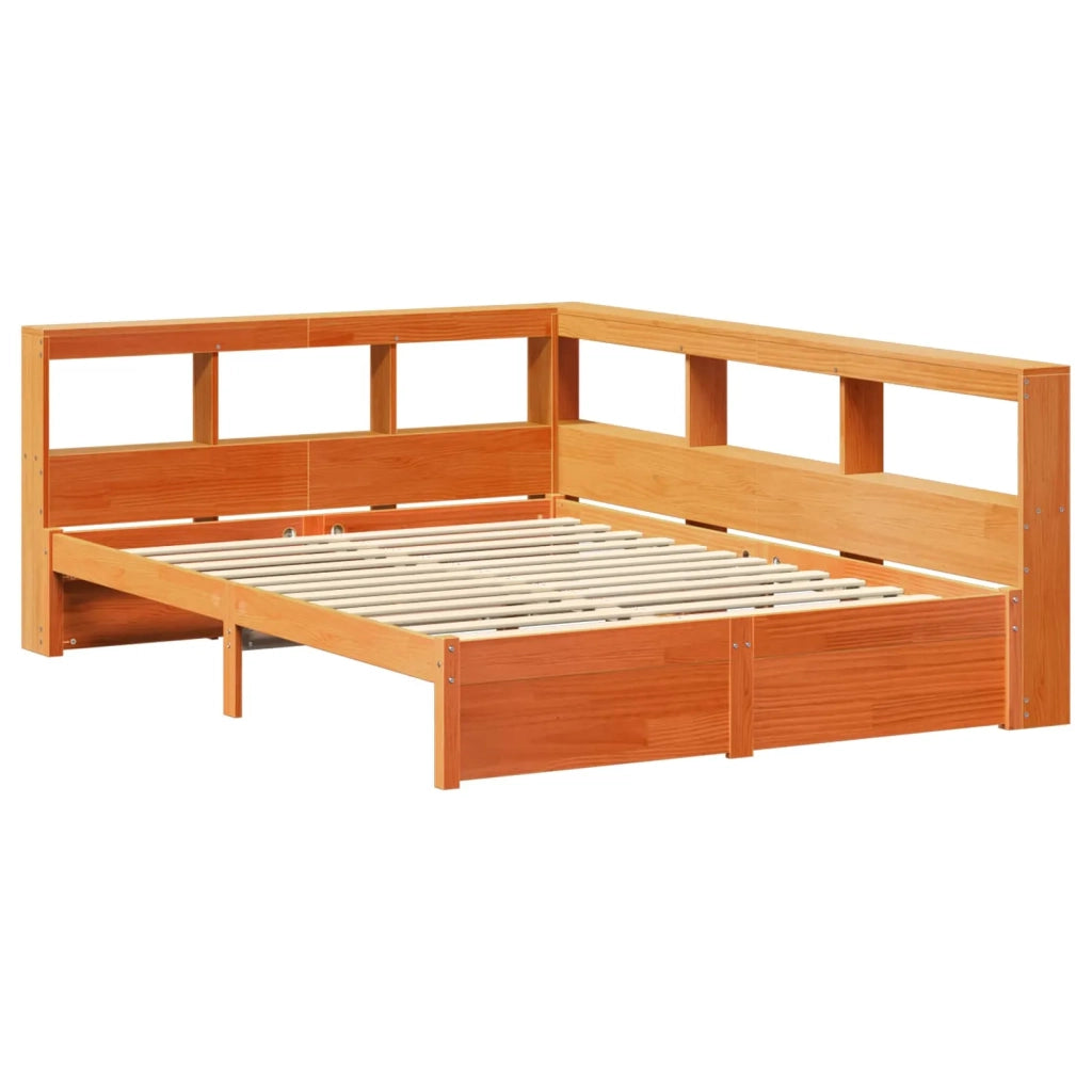 Letto Libreria con testiera 2 pcs Marrone cerato 200 x 160 cm 3422764