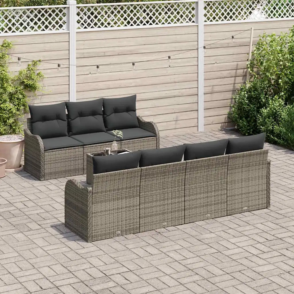 Set Divano da Giardino Grigio 55 x 55 x 37 cm polyrattan 3345609