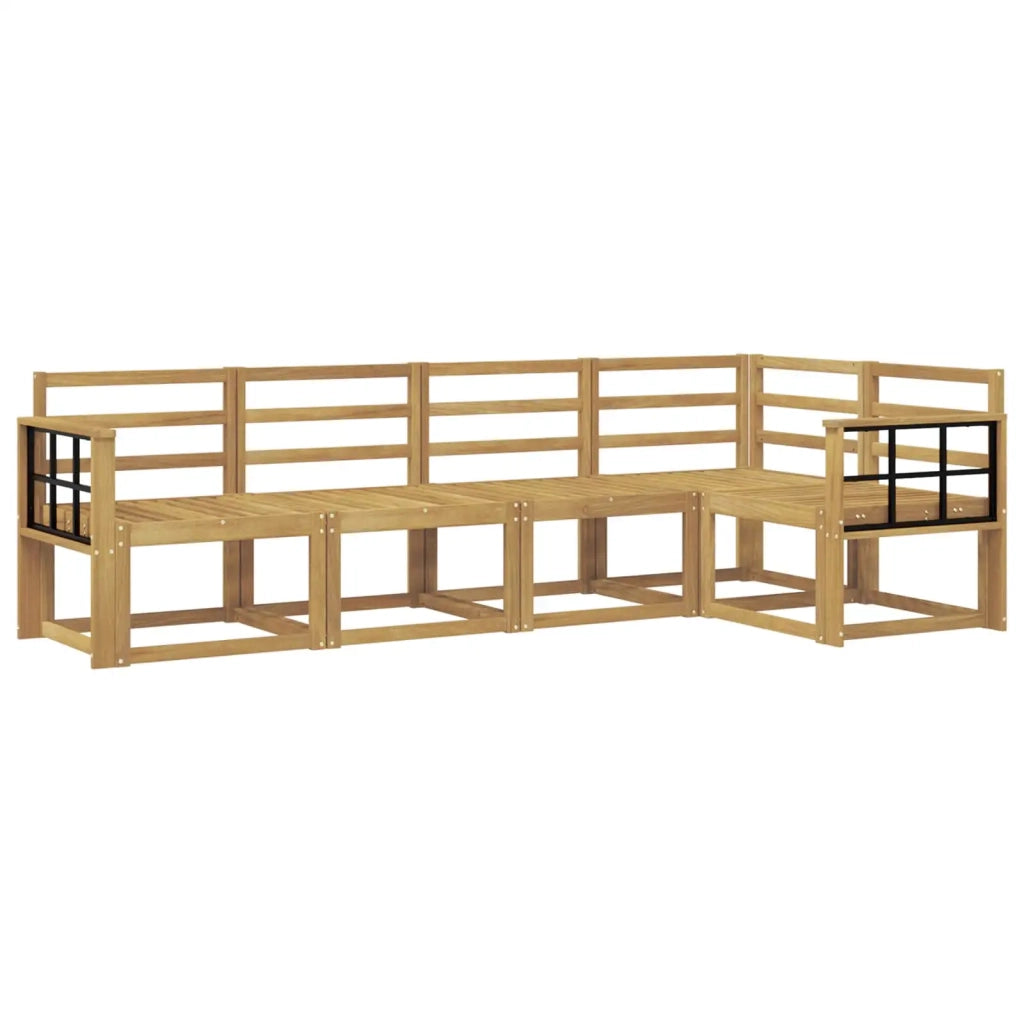 Set di divani da esterno 5 pcs Bianco Legno di Acacia Massello 3387638
