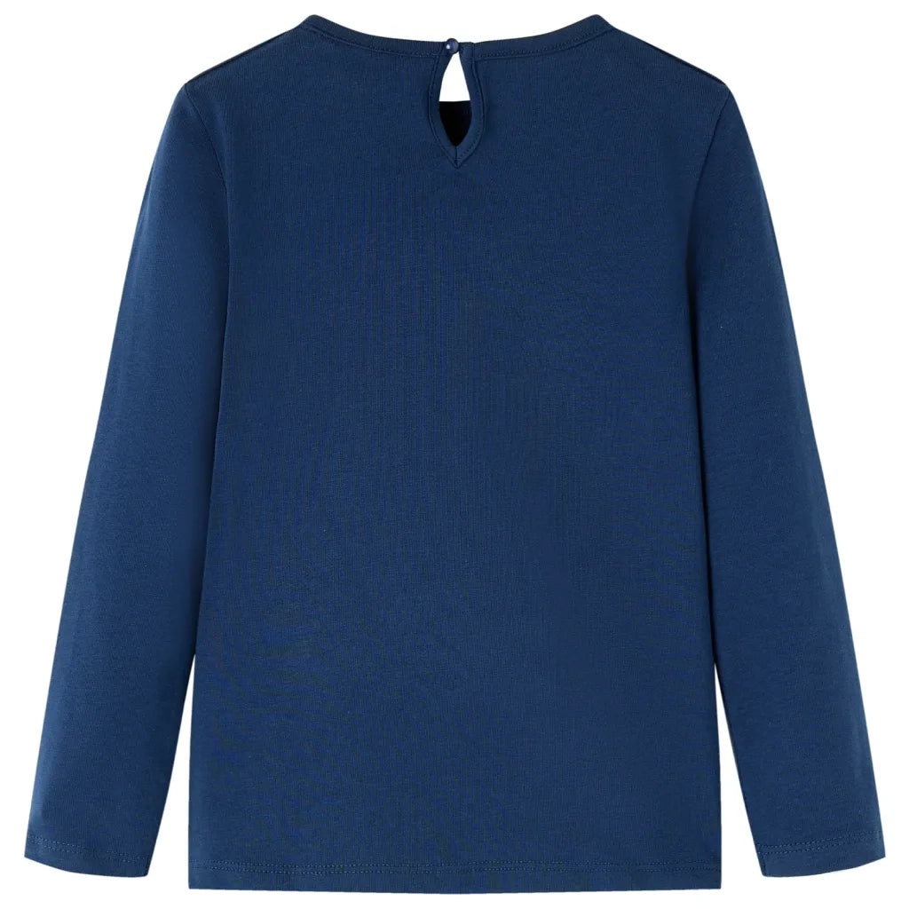Maglietta per Bambini Maniche Lunghe Blu Marino 128
