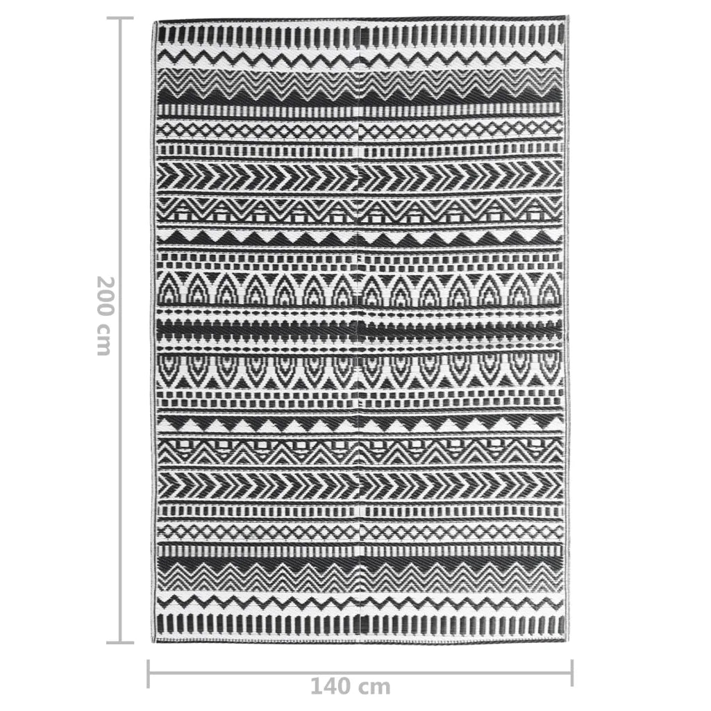 Tappeto da Esterni Nero 140x200 cm in PP cod mxl 74096