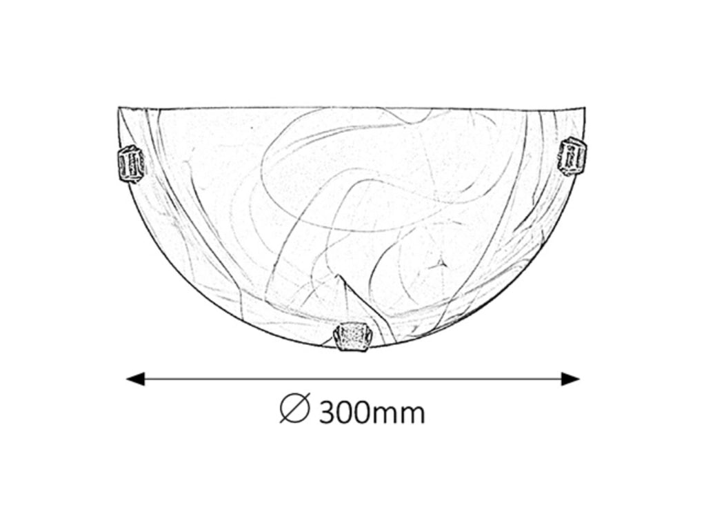 Applique bagno Rabalux Alabastro E27 vetro tabacco 30cm