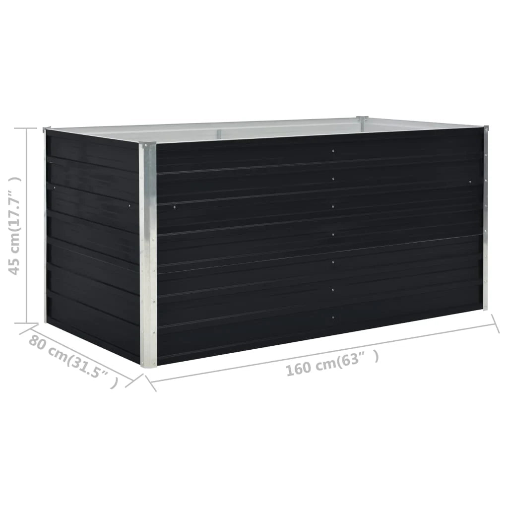 Fioriera 160 x 80 x 45 cm acciaio zincato antracite 02_0000792