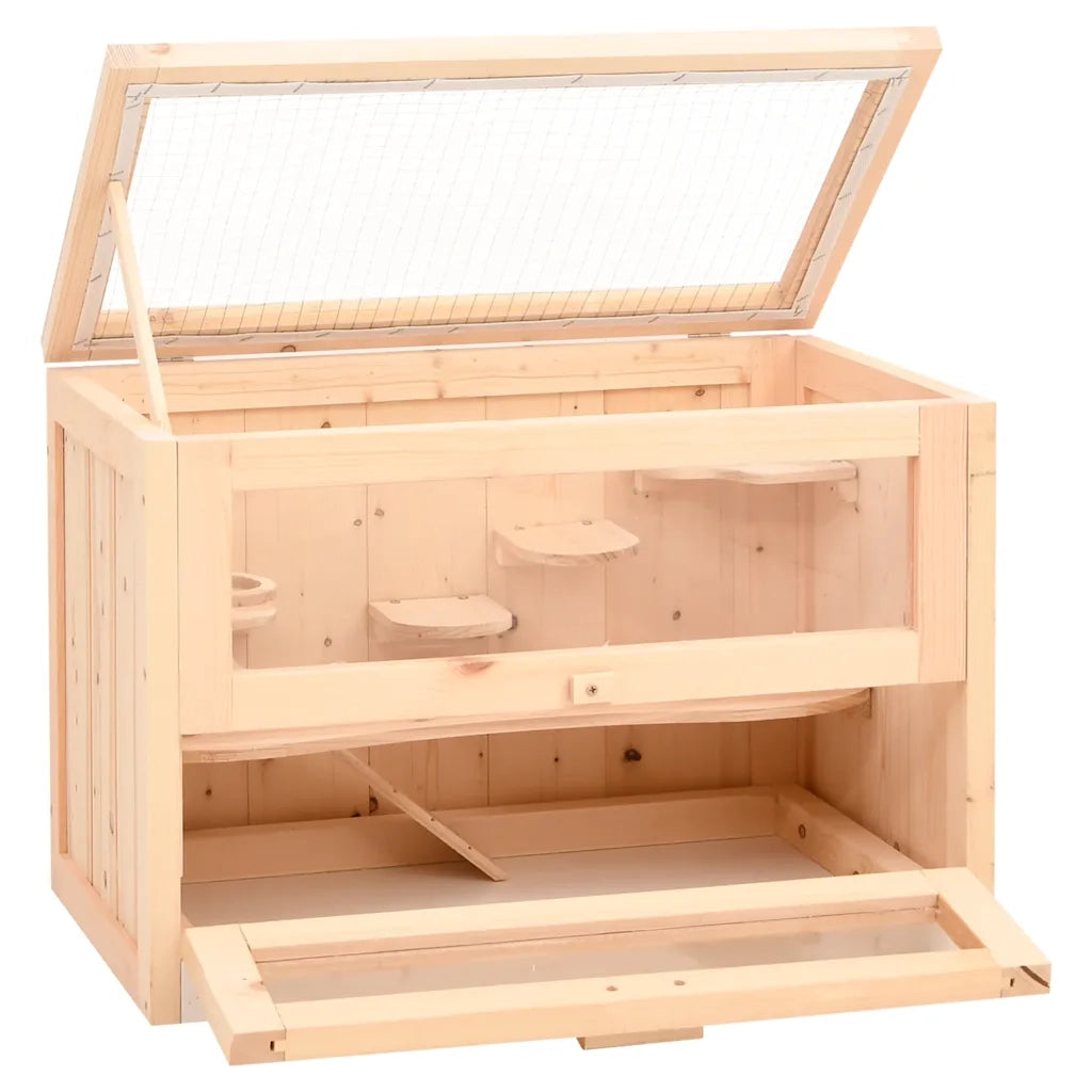 Gabbia per Criceti 60x35,5x42 cm in Legno Massello di Abetecod mxl 82756