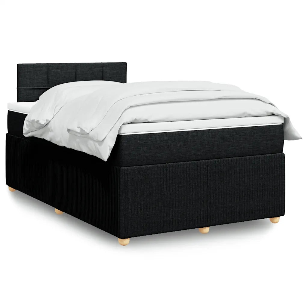 Giroletto a Molle con Materasso Nero 120x190 cm in Tessuto