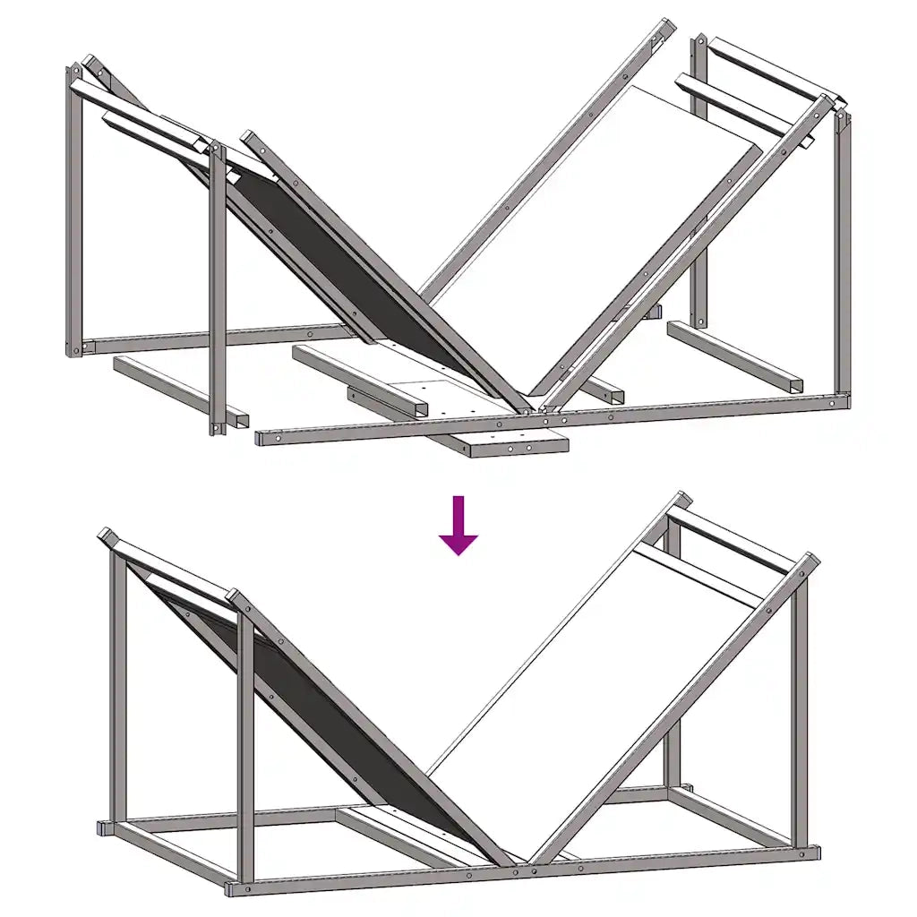 vidaXL Rastrelliera per Legna da Ardere Antracite 70x43x34,5 cm