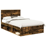 Letto matrimoniale | Letto per adulti | Struttura del letto Rovere fum¨¦ 120 x 190 cm Pino massello