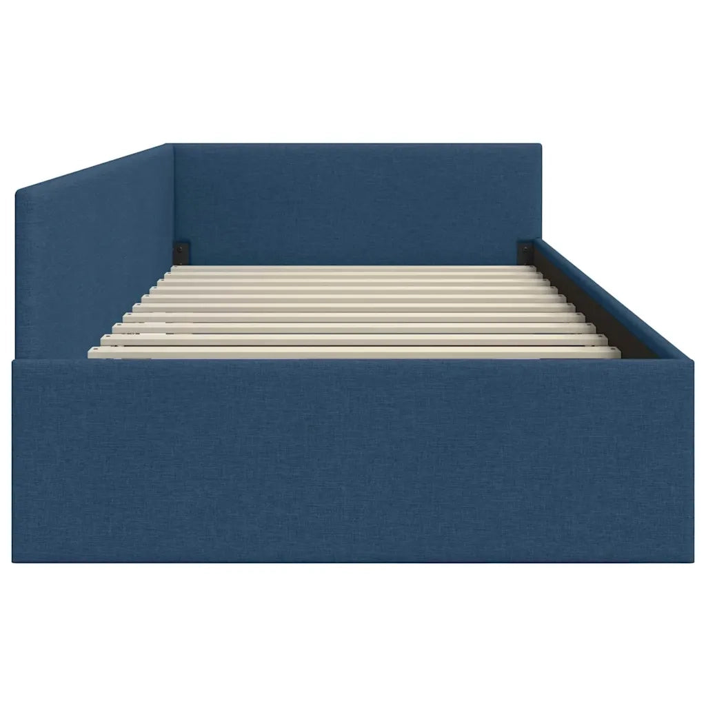 vidaXL Cornice del letto ad angolo con testiera Blu 90 x 200 cm