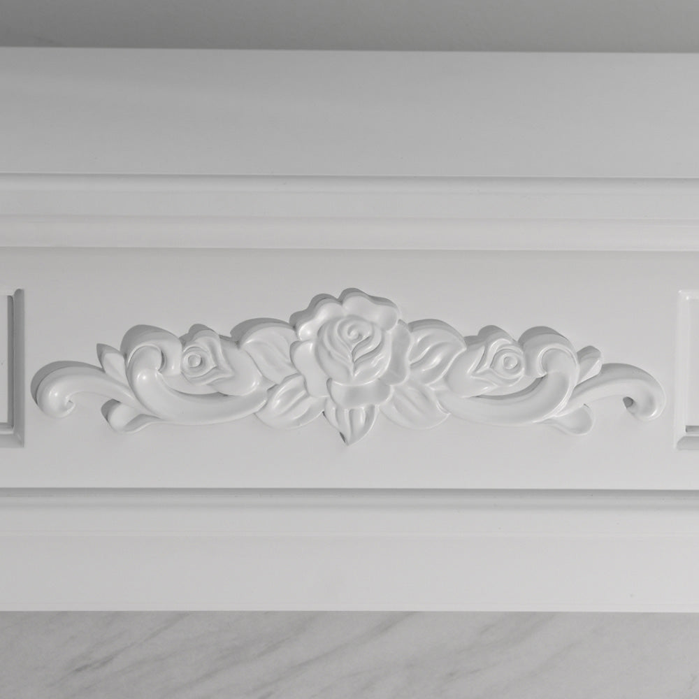 Camino a Bioetanolo da Pavimento 121x38x108 cm Truman Bianco Effetto Marmo