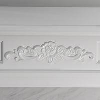 Camino a Bioetanolo da Pavimento 121x38x108 cm Truman Bianco Effetto Marmo