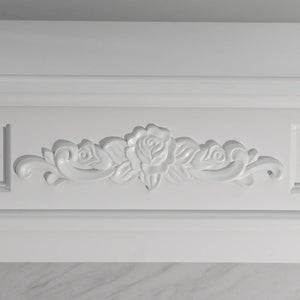 Camino a Bioetanolo da Pavimento 121x38x108 cm Truman Bianco Effetto Marmo