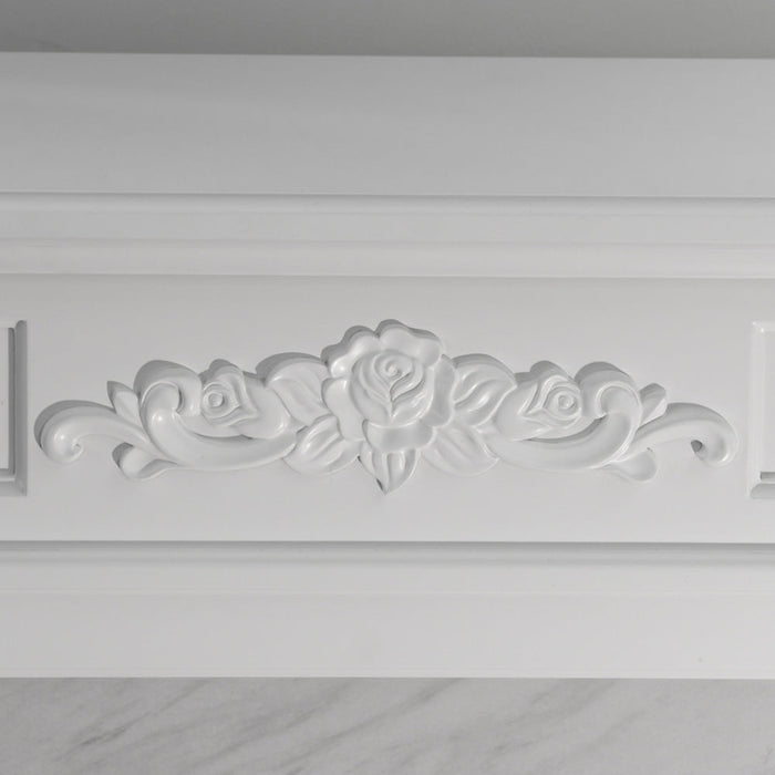 Camino a Bioetanolo da Pavimento 121x38x108 cm Truman Bianco Effetto Marmo