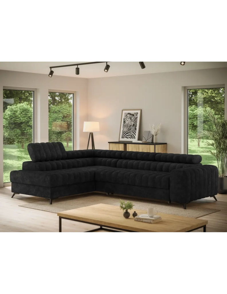 Divano ad angolo collezione KANEDOJO colore Nero