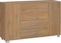 Madia 2 Ante 4 Cassetti 136x86x41 cm Noce Stelvio